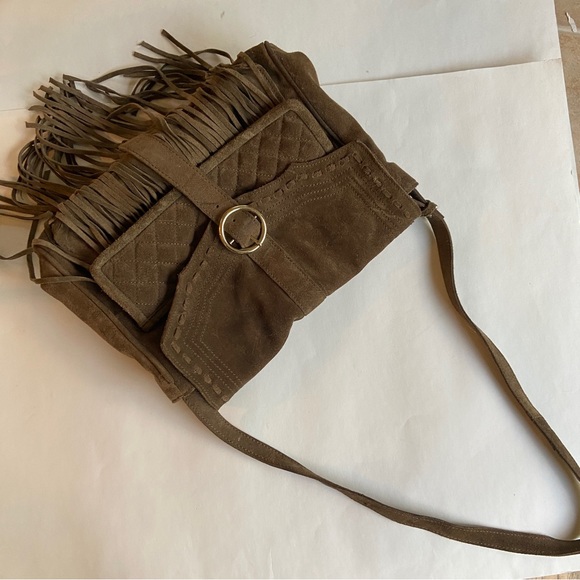 Zara brown suede fringe purse - Picture 8 of 11